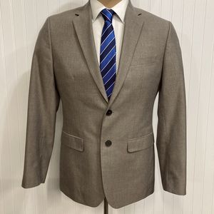 BANANA REPUBLIC Slim Blazer Mens 38 Sport Coat Brown Beige BR Preppy Jacket 38R